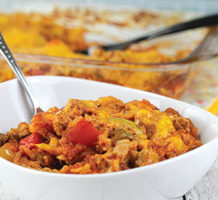 Colorful peppers with turkey casserole