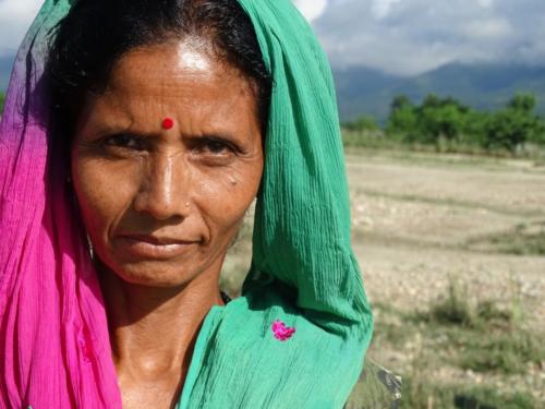 Nepalese Female Farmer Wearing a Colorful Shawl  — Donna Roa